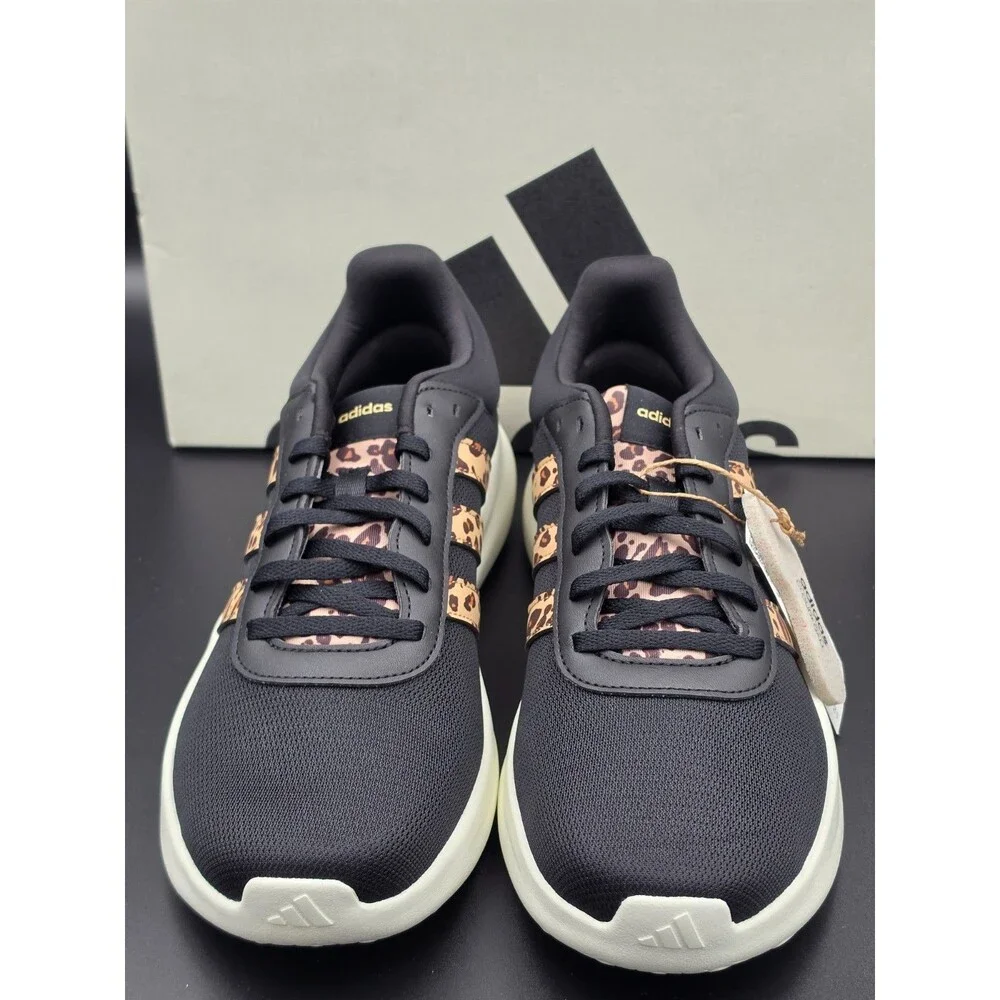 adidas Lite Racer 4.0 Women's 7.5 Black Leopard Cloudfoam Sneakers IH5273 NIB